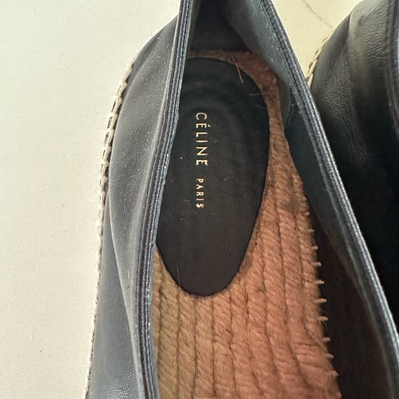 AUTH Celine Leather Espadrilles Black Sz 40 - Picture 6 of 7